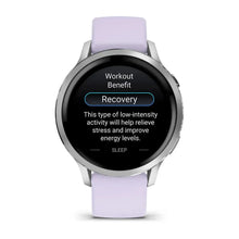 Load image into Gallery viewer, Garmin Venu 4 - 41mm - Silver with Periwinkle Silicone Band