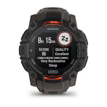 Load image into Gallery viewer, Garmin Instinct 3 - 50 mm Solar - Black w/ Charcoal Silicone Band