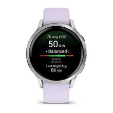 Load image into Gallery viewer, Garmin Venu 4 - 41mm - Silver with Periwinkle Silicone Band